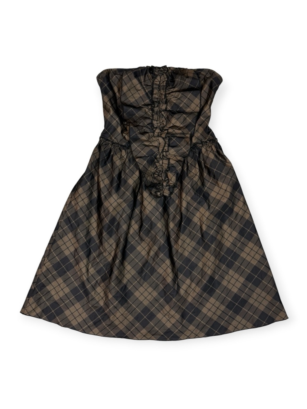 Y2K Ya Los Angeles Strapless Plaid Strapless Dress